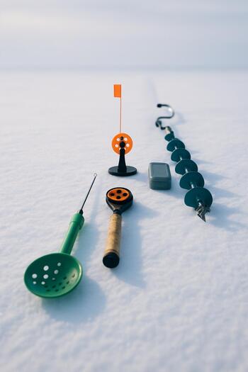 Correct narrow strip of ice gear packed low in a sled