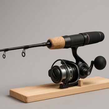 Search ice rod with slightly heavier blank and bright handle