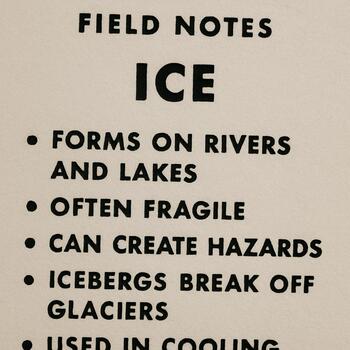Printed field notes page with short ice comments