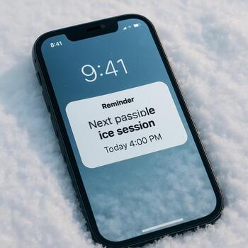 Phone reminder about the next possible ice session